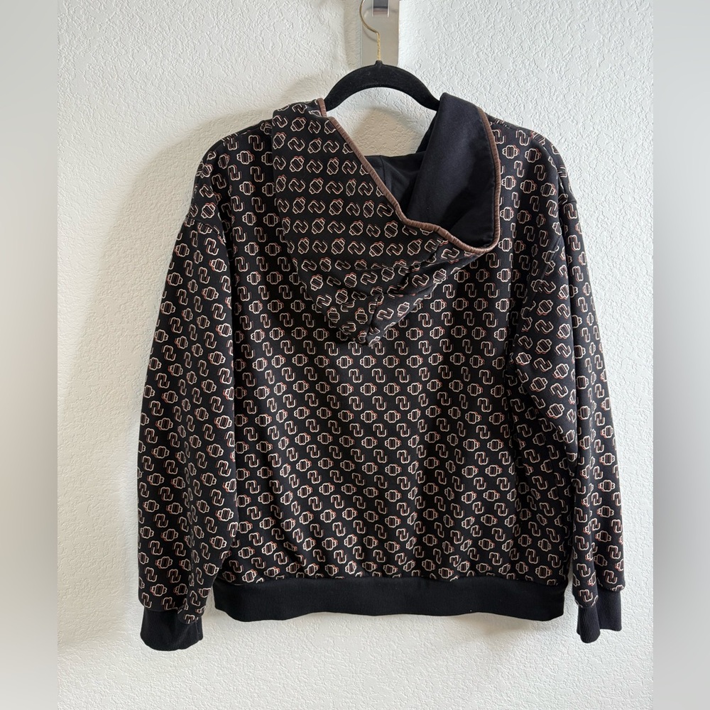Maje Black & White Monogram Hooded Bomber Jacket - Picture 15 of 16